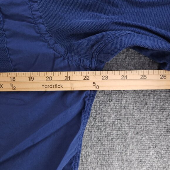 Faconnable Pique Knit Sleeves Back Pocket Mesh XL Button-Down Blue Pocket French - Picture 14 of 16